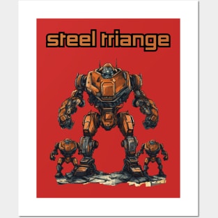 Futuristic Battle Robots Names of Power Steel Triange Posters and Art